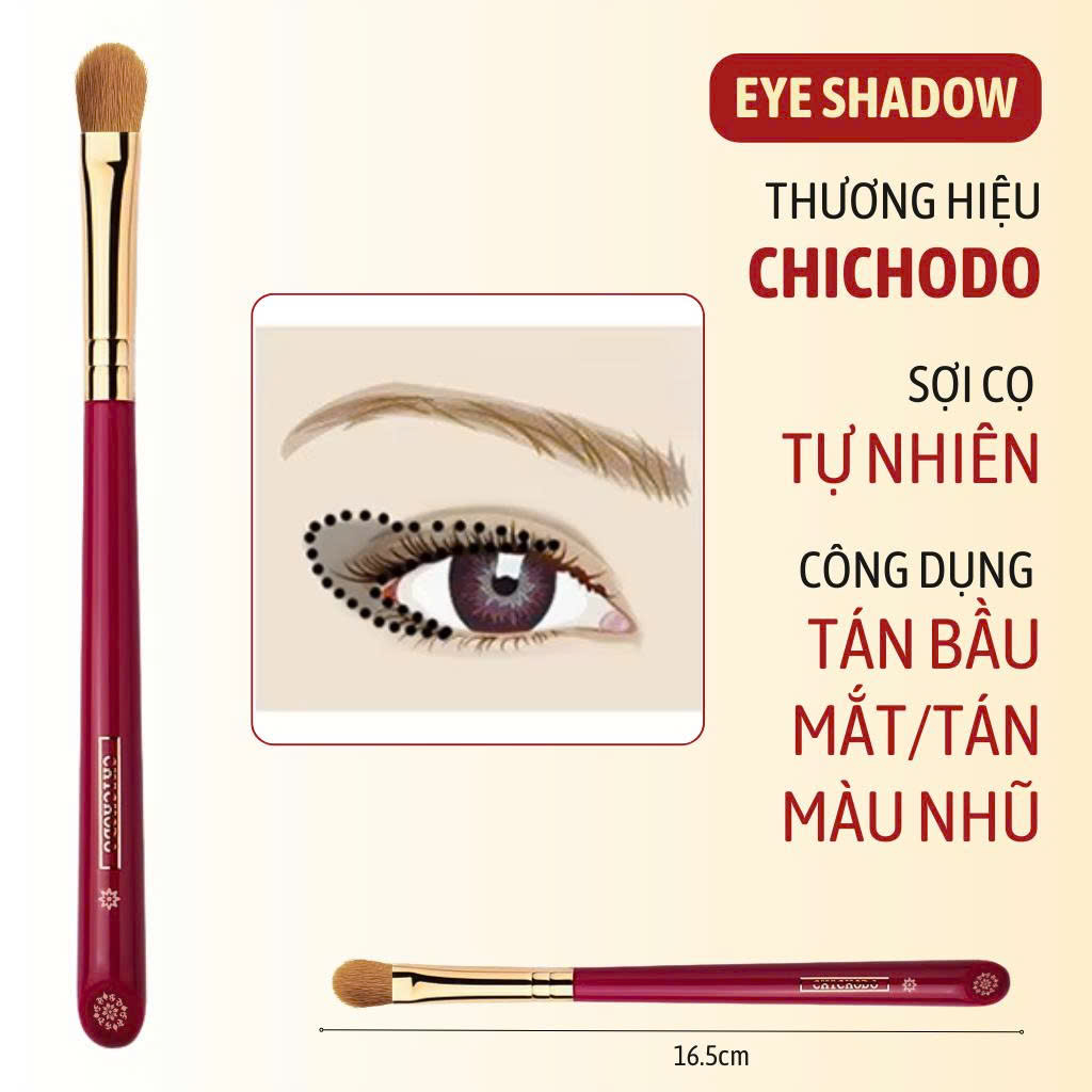 Cọ Tán Mắt Chichodo Eye Shadow Brush C113 – Lông Mềm Tự Nhiên, Tán Bầu Mắt & Nhũ Chuẩn Mịn